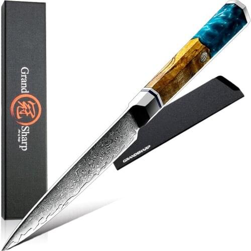 4.7 Inch Utility Knife 67 Layer VG10 Damascus Steel Kitchen Knives Slicing Professional Cutter Meat Fruit Petty Knife GRANDSHARP