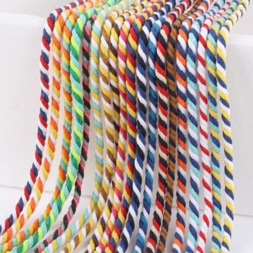 Color Three-Color Cotton Rope 5 Millimeter Three-ply Twisted Rope 3 Unit mian sheng zi Cotton Thread