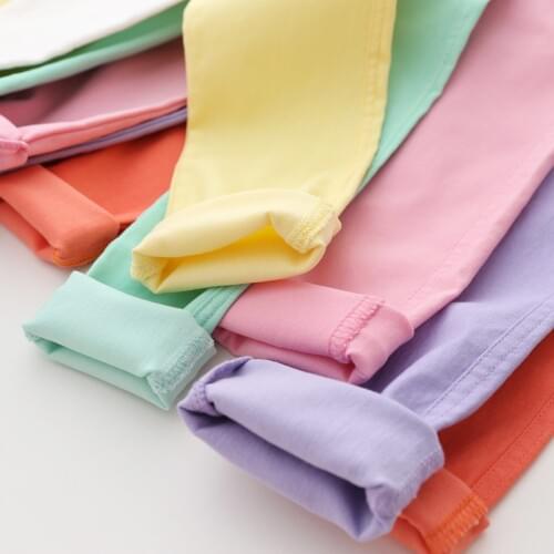 2019 Spring Childrens Trousers Candy Colored Girls Tights Pencil Pants Children Wear Childrens Pants