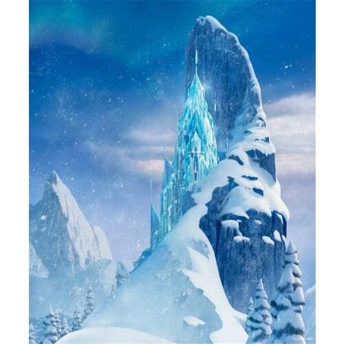 VinylBDS Printing Background Backdrop Blue Sky Snow Mountain For Snow Wedding Photography Backdrops