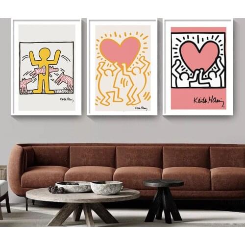 Vintage Pop Keith Art Exhibition Pisa Abstract Prints Canvas Painting Art Decoration Mural Home Room Wall Decor Pictures Posters
