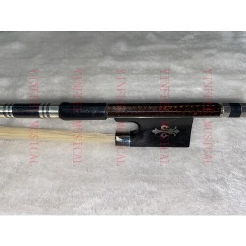 High level 4/4 Size Diamond Carbon Fiber Violin Bow Ebony Frog Nickel Silver good string Durable Straight Strong