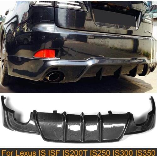 Carbon Fiber Rear Diffuser Lip Spoiler for Lexus IS ISF Sedan 4 Door IS200T IS250 IS300 IS350 13-16 dual exhaust one outlet
