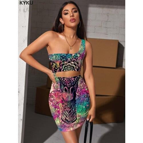 KYKU Brand Giraffe Dresses Women Animal Hollow out Dresses Flower Pleating Colorful 3d Print Womens Clothing Party Vintage Beach