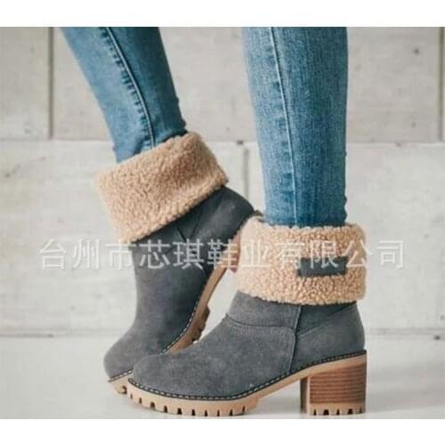 Women Winter Fur Warm Snow Boots Ladies Warm wool booties Ankle Boot Comfortable Shoes plus size 35-43 Casual Women Mid Boots