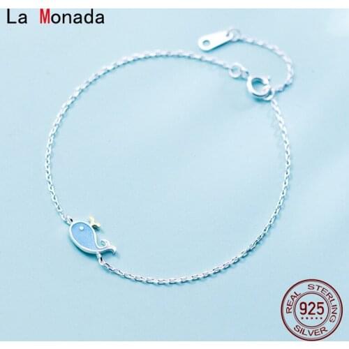 La Monada Animal Whale Bracelets For Women Silver 925 Sterling Silver Fine Real Silver 925 Bracelet Chain Womens Bracelet