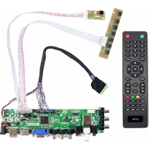HD MI VGA AV USB ATV DTV LCD Controller Board work for 15.6 14 17.3 inch 1600x900 WLED backlight 40pin LVDS connector LCD panel