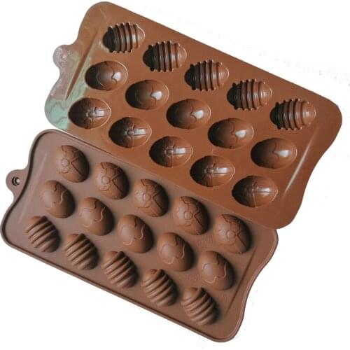 15 Holes Easter Eggs Silicone Chocolate Mold Soap Form Candy Bar Cake Decorating Moulds 3D Fondant Molds