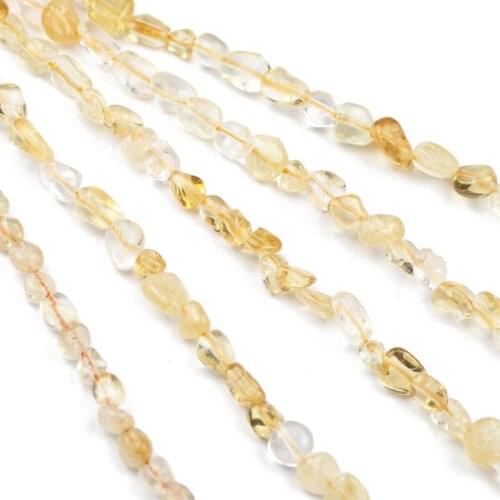 4-8mm Irregular Natural Yellow Quartz Stone Beads Loose Spacer Beads For DIY Jewelry Making DIY Bracelets Accessories 15Inches