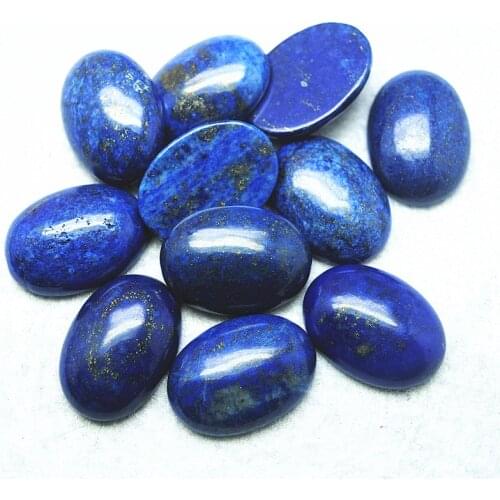 4PCS Nature Lapis Lazuli China Rhodorite Stone Cabochons Beads Oval Shape 22x30MM
