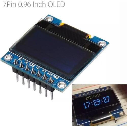 7Pin 0.96 Inch OLED Display 12864 SSD1306 SPI IIC Serial LCD Screen Module For Arduino