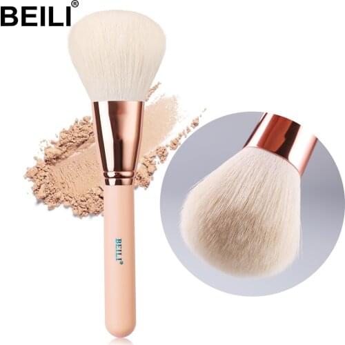 BEILI Pink Powder brush goat Hair Eyeshadow make up brushes Crease blending Short shade Single eye Makeup brushes brow brush