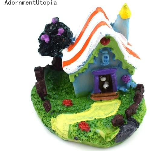 Big House Villa Figure Decorative Mini Fairy Garden Cartoon Building Statue Jardin Miniature Moss Ornaments Resin Craft