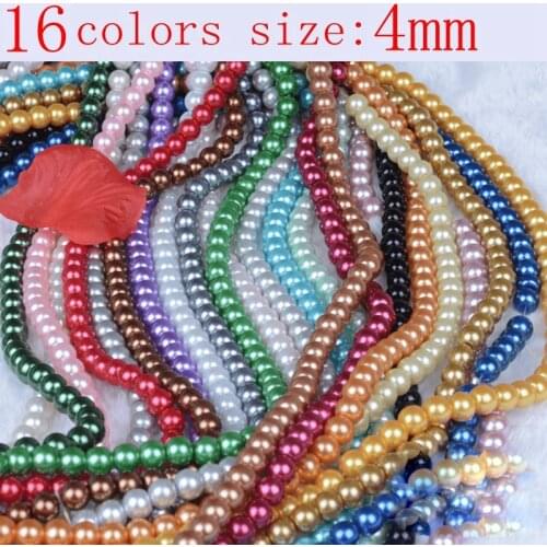 4mm Pearl 16 Colors Imitation Glass Pearls Beads DIY for Necklace Handmade Party Home Wedding decoration 004009045