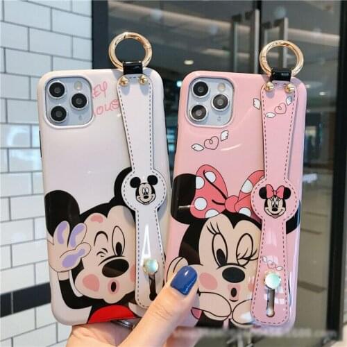 2021 Disney Mickey Minnie Couples Case for IPhone 11 Pro Xs Max FOR IPhone 12 12PRO 12PROMAX Official Liquid Luxury Full Cover