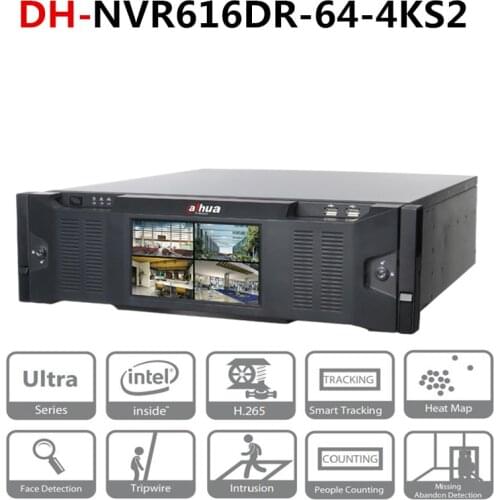 Dahua 64 Channel Ultra 4K H.265 Network Video Recorder iSCSI and Mini SAS for Expanded Storage Space DH-NVR616DR-64-4KS2