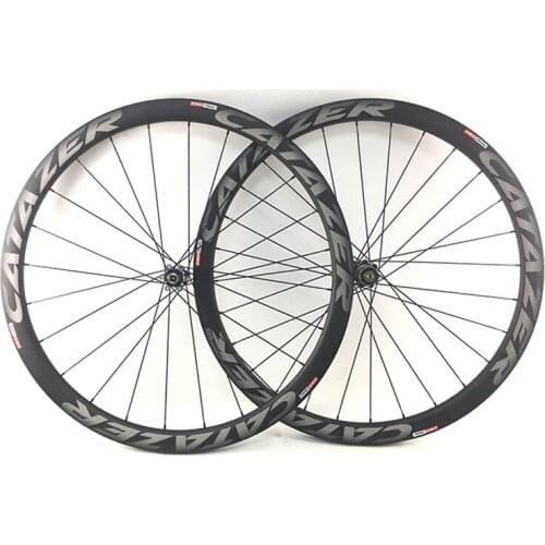 Catazer 700C 25mm Wide 38mm 50mm 60mm Road Bike Disc Carbon Wheels Straigt Pull Hub Gravel CX Carbon Wheels 12x100 12x142 or QR