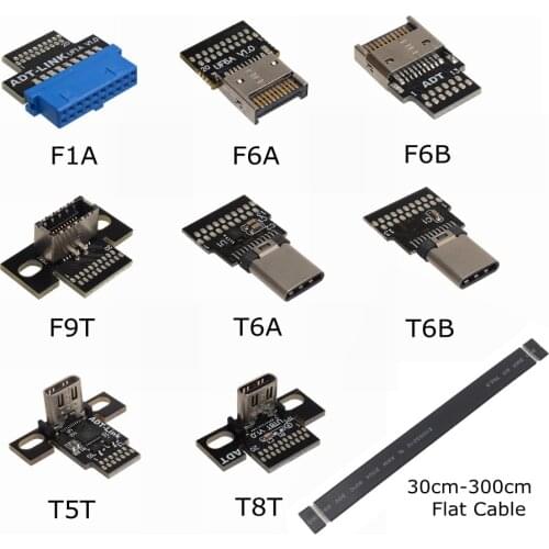 DIY USB3.0 19/20pin Type C USB 3.1 TYPE-E Male Female Connector PCB Extension Flat Cable Adapter for ITX Motherboard A4 chassis