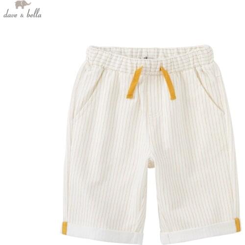 DKS17592-2 dave bella summer 5Y-13Y kids boys fashion casual soild pockets pants children boutique casual full-length pants