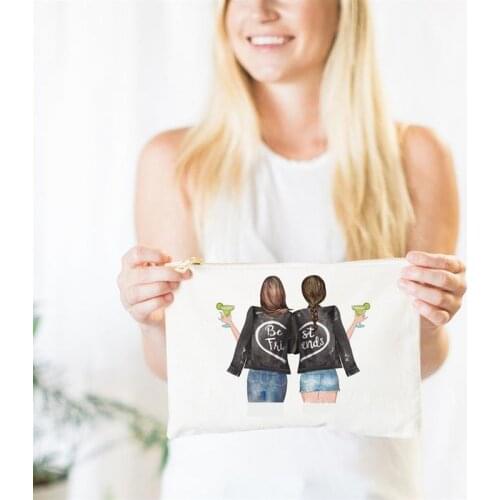 Best Friend Travel Cosmetic bag birthday new year Christmas Graduation bridal baby shower decoration Mom Teacher Sister gift