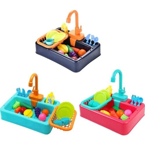 Pet Electric Bathtub Plastic Simulation Kitchen Sink Set Home Decoration Toys Automatic Water Cycle System Parrot Small
