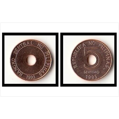 Philippines 5 Centimes Coins Asia New Original Coin Unc Collectible Edition Real Rare Commemorative Random Year