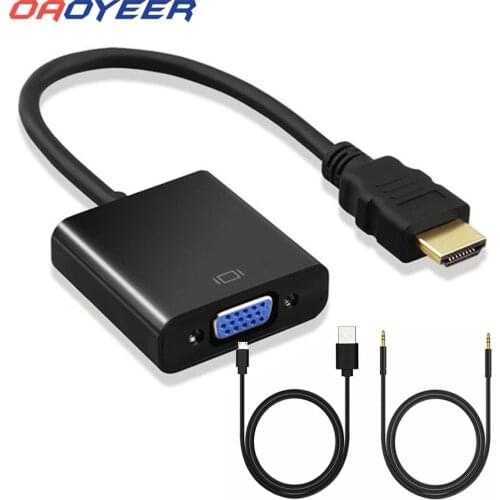 HDMI-compatible to VGA Adapter Cable Male To Famale Converter for PS4 1080P Digital to Analog Video Audio For Laptop Tablet HOT