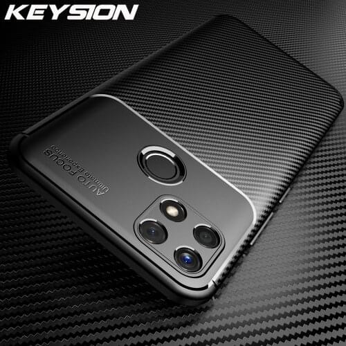 KEYSION Shockproof Case For Realme Narzo 30A 30 Pro 5G 20 Pro 10 Carbon Fiber Texture Silicone Phone back cover for Realme C25
