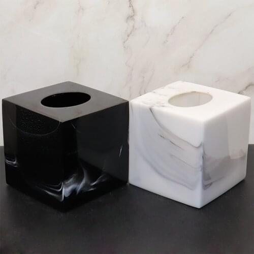 Square Imitation Marble Napkin Case Removable Tissue Paper Box Seat Tissue Container Toilet Paper Holder for Bathroom