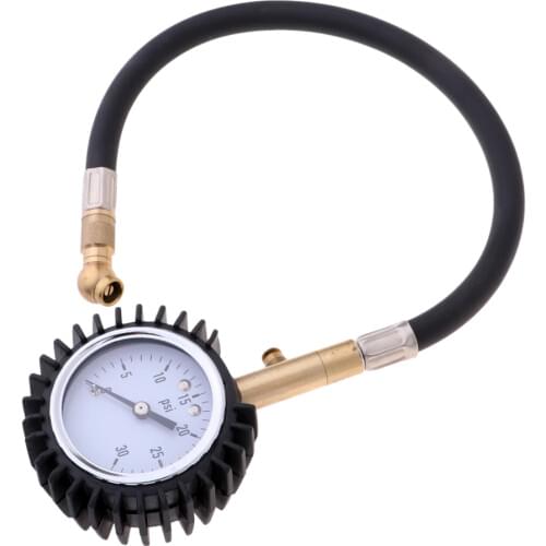 Pressure Gauge Dial Meter Tester With Flexible Hose & Air Release Valve Motorcycle Knee Pad Protector