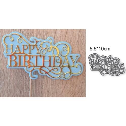 Happy Birthday Metal Cutting Dies Stencils for DIY Scrapbooking Decoration Embossing Handcraft Die Cut