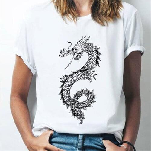 Dragon Domineering Pattern Printing 2021 New Women’s T-shirt Cactus Harajuku Spring Summer Fashion Lady Clothes
