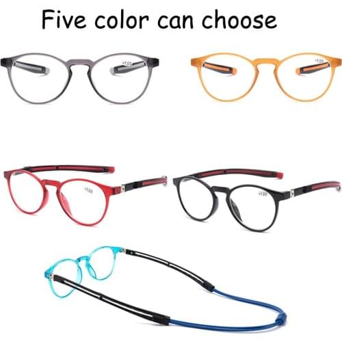 New magnetic reading glasses men and women portable hanging neck reading glasses telescopic legs