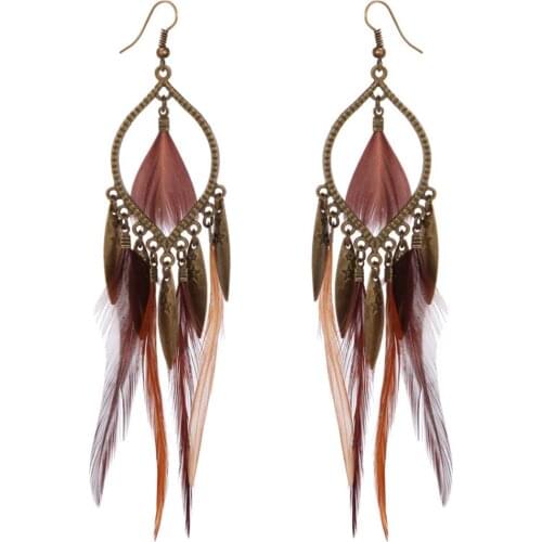 New Fashion Women Personality Retro Temperament Earrings Fashion Trend Female Feather Earrings