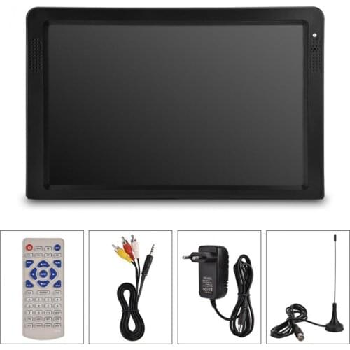 Portable 12 Inch Tft Led 1080P Hd Pvr H.265 Dvbt2 Digital Analog Tv Car Television Support Usb Tf Card Reader