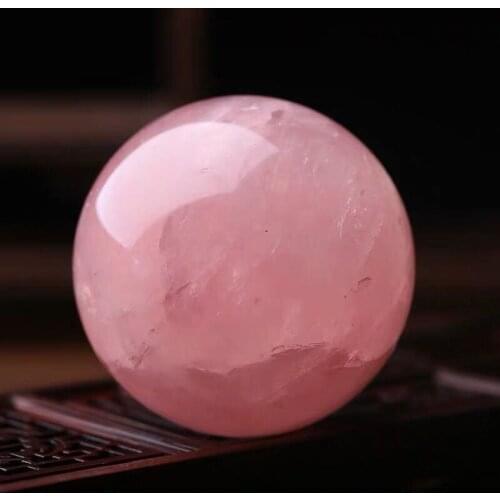 Natural rose quartz crystal sphere ball healing stones room decoration free base