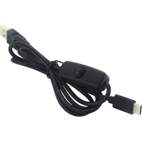 Raspberry Pi 4 Power Supply Cable 3A USB-C Charger Cable with ON/OFF Switch Button Type-C Wire for Raspberry Pi 4 Mobile Phone