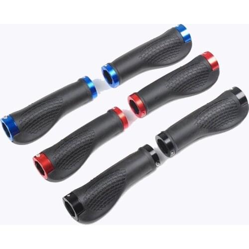 Bicycle handle grips mountain mtb bike handlebar bilateral l rubber lock aluminum rubber 22.2mm non-slip handle grips
