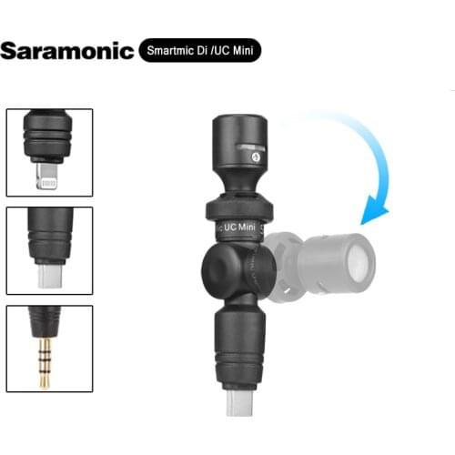Saramonic Smartmic Di /UC Mini Flexible Condenser Microphone Lightning/Type C Jack for iPhone Android Smartphone Voice Recording