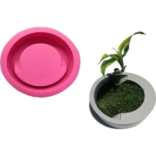 DIY Round Bilateral Step Shape Cement Handmade Flower Pot Silicone Molds Candle Molds Gypsum Wax Handmade Soap Making Tool