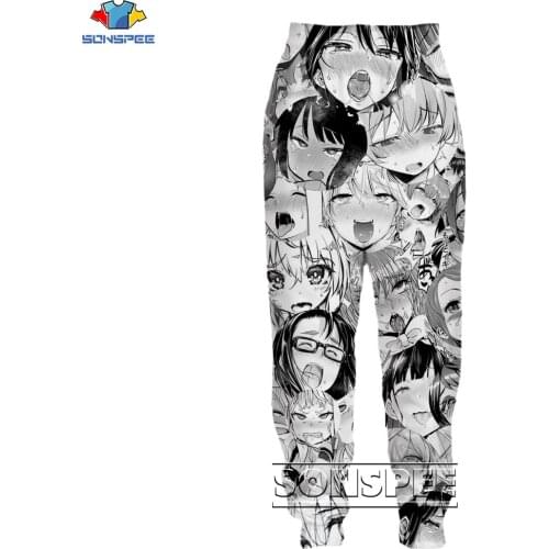 SONSPEE 3D Anime Print Pants Retro Nostalgic Cartoon Sexy Loli Alternative Trend Otaku Trousers Sweatpants Oversized Mens Cloth