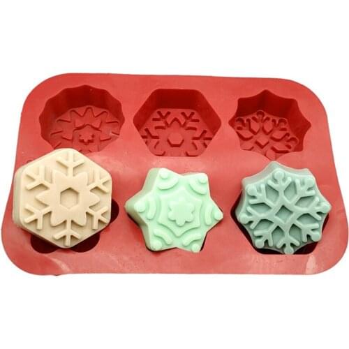 Snowflake Shape Silicone Cake Mold Muffin Chocolate Cookie Cake Baking Decoration Snowflake Soap Mould For Kitchen Accessories