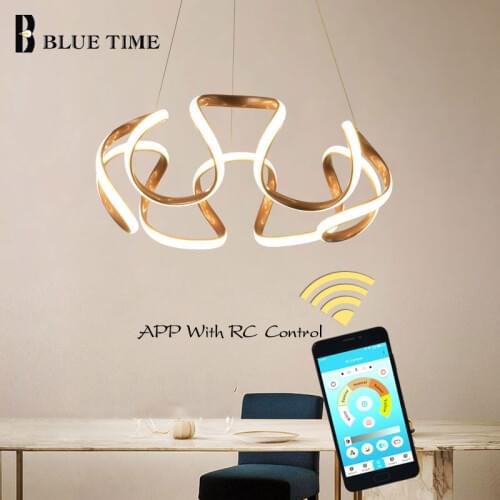 Modern Led Chandelier Hanging Lamp Gold Coffee Chrome Metal Ceiling Chandelier Lighting For Living room Dining room Kitchen Lamp