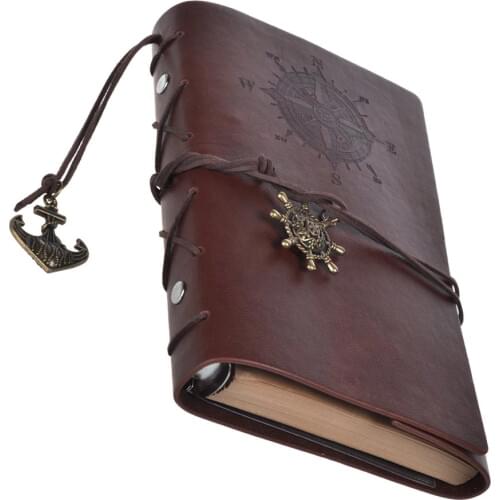 XRHYY Dark Brown Color Vintage Classic PU Leather Notebook for Diary, Travel journal and Note