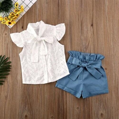 US Toddler Kids Baby Girls Vest Top T-shirt Pants Shorts Outfits Clothes Summer