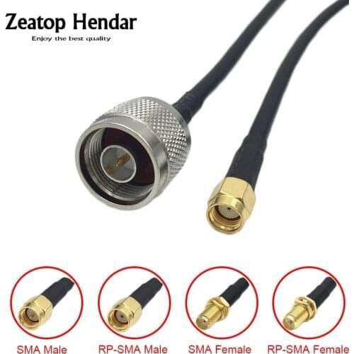 1Pcs RG58 / LMR195 Crimp Cable N Male Plug to SMA RP-SMA 4 Types Jack RF Coaxial Pigtail Wire Connector 15cm 20cm 30cm 50cm