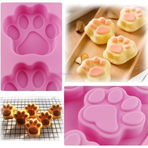 100pcs Puppy Dog Claw Bone Ice Trays Silicone Pet Treat Molds Cat Claw Chocolate Jelly Cake Decorating Moulds Removable Mold