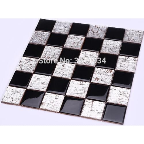 11pcs 30x30cm black and white lattices, mosaic sheet coffee shop, Hotel Der Bar, background wall, decorative wall tiles