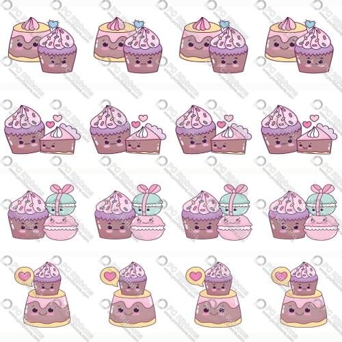 16-75MM Cartoon Cake & Macaron Printed Grosgrain&Sati& Foe&Lanyard DIY Handmade Materials Christmas Wedding Wrap Tape 50yards