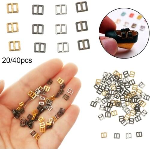 20/40 Pcs DIY Doll 3mm Tri-glide Belt Buckle Handmade Mini Doll Bags Sewing Buckles Ultra-small Adjustable Buttons Accessories
